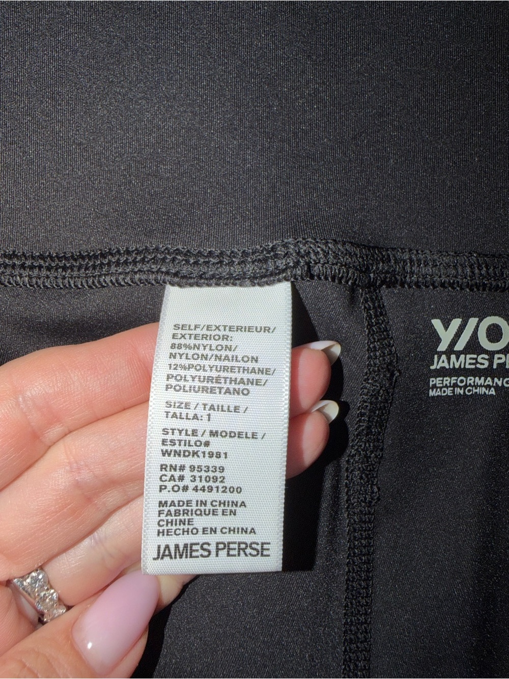 James Perse Performance Leggings Yosemite Black size 1 (s/m) - Picture 5 of 5